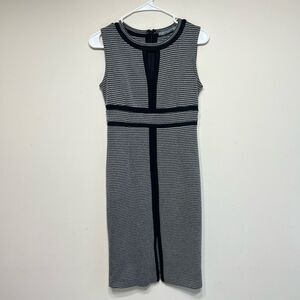 Sandro Ferrone Black White Sleeveless Sheath Dress 40 Women